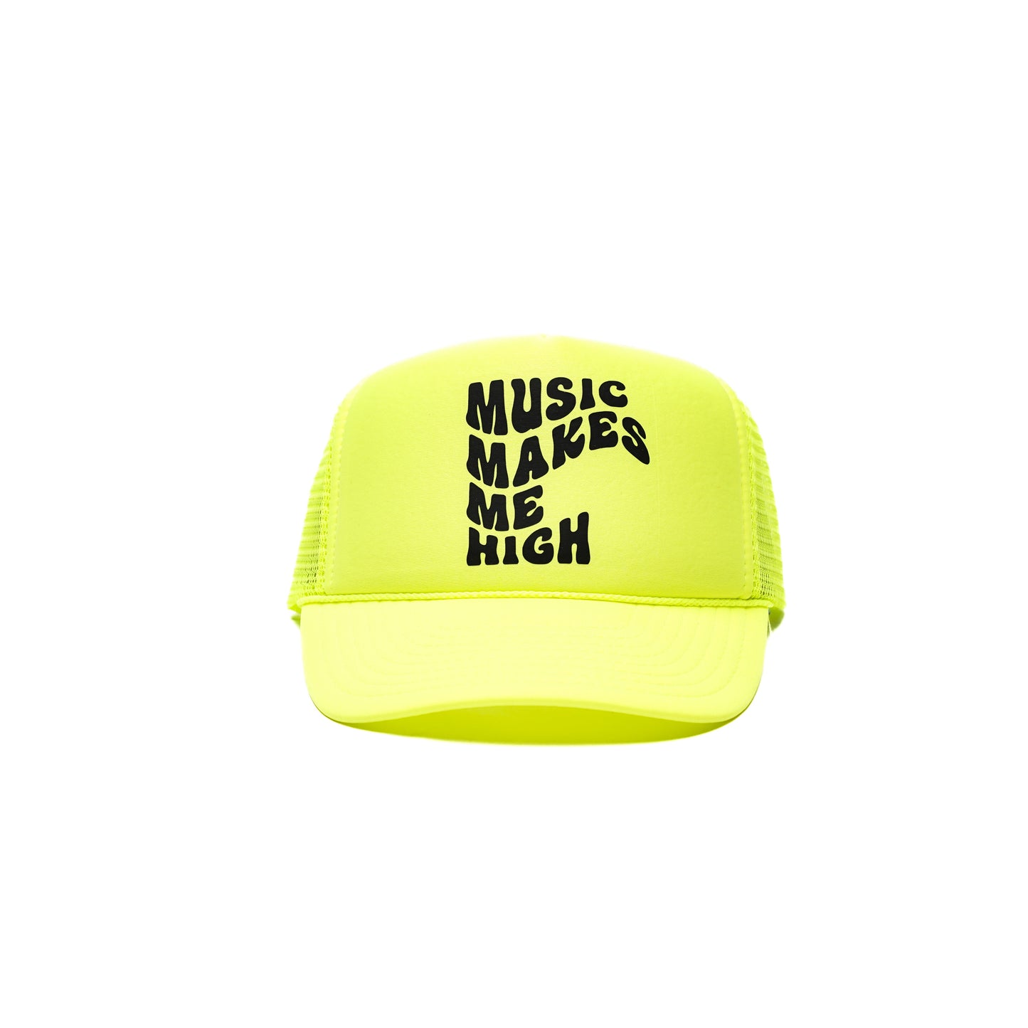 MUSIC MAKES ME HIGH LIME GREEN HAT
