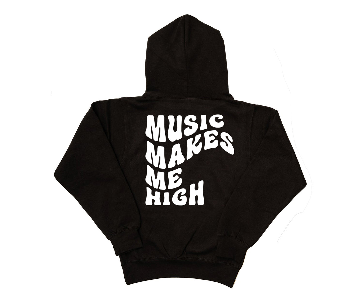 MUSIC MAKES ME HIGH *WAVY HOODIE* BLACK (UNISEX)