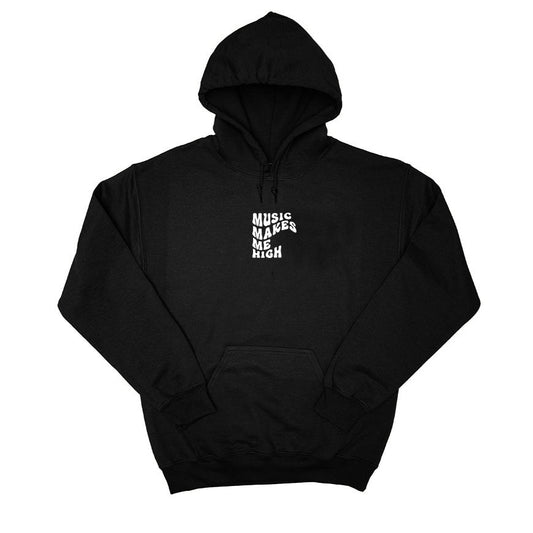 MUSIC MAKES ME HIGH *WAVY HOODIE* BLACK