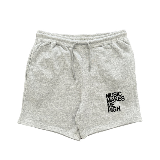 MUSIC MAKES ME HIGH *FRENCH TERRY SHORTS* GREY (UNISEX)