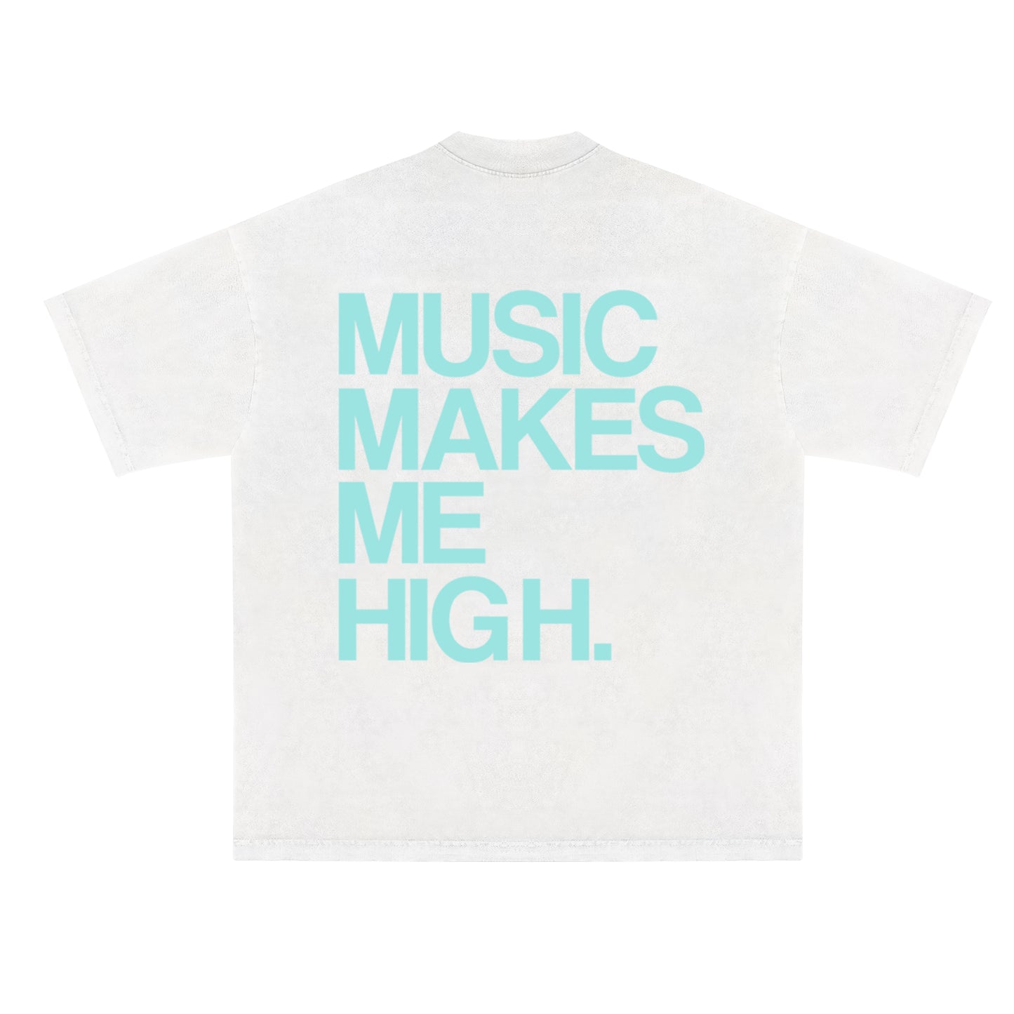 MUSIC MAKES ME HIGH *SIGNATURE T-SHIRT* WHITE/MINT