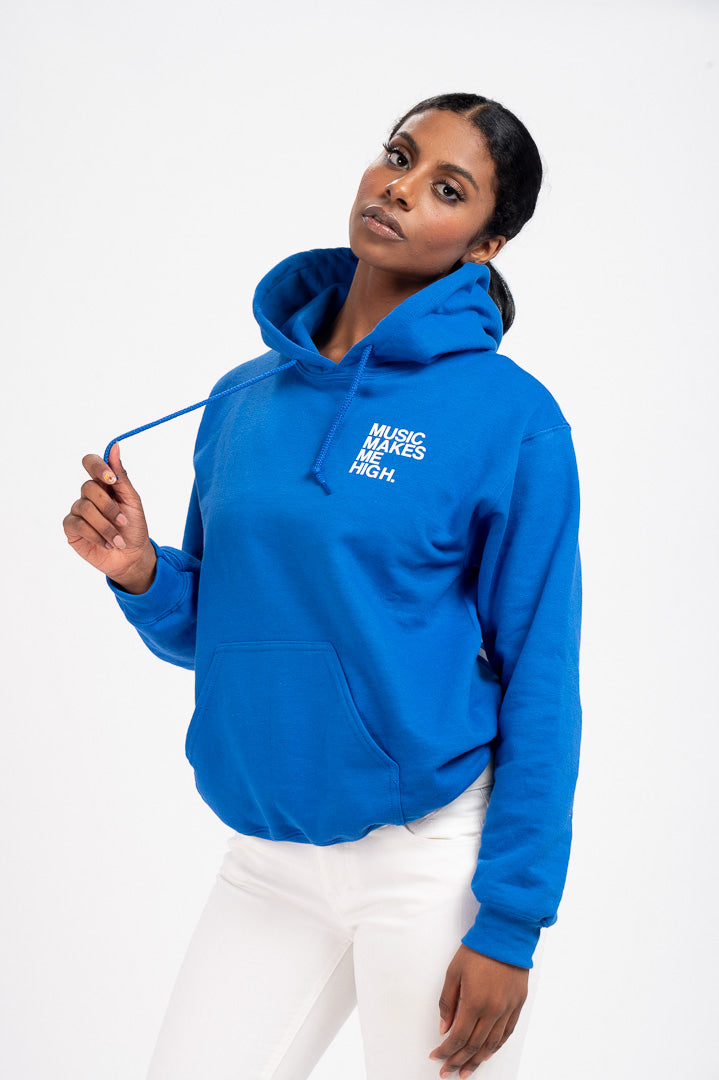 MUSIC MAKES ME HIGH *SIGNATURE HOODIE* BLUE