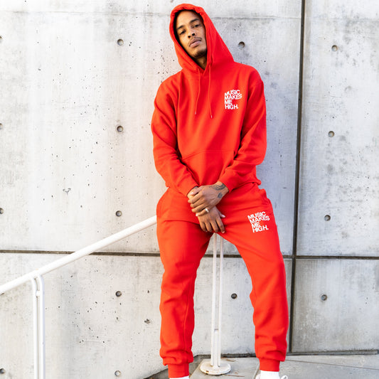 MUSIC MAKES ME HIGH *SIGNATURE HOODIE* RED