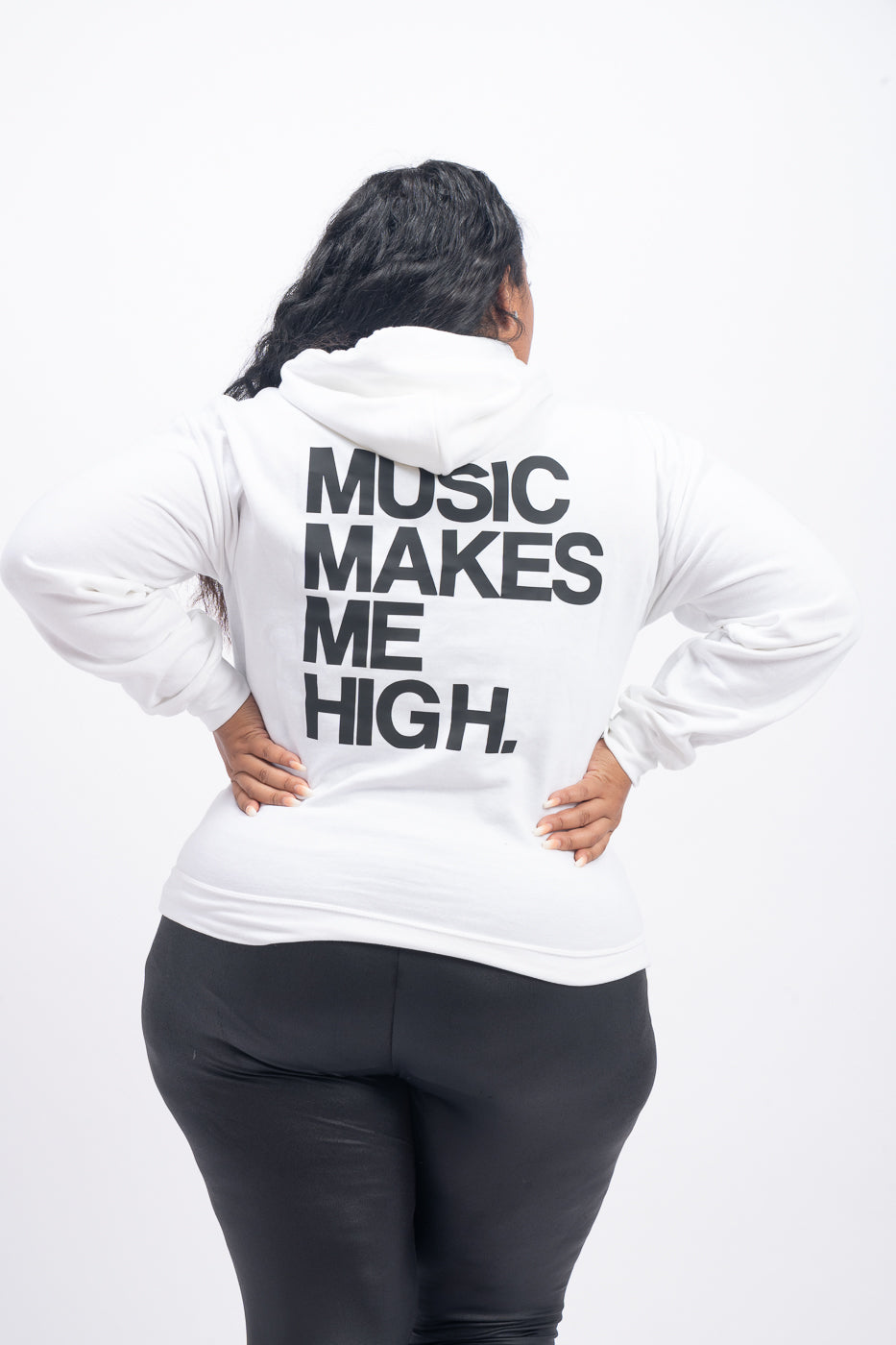 MUSIC MAKES ME HIGH *SIGNATURE HOODIE* WHITE