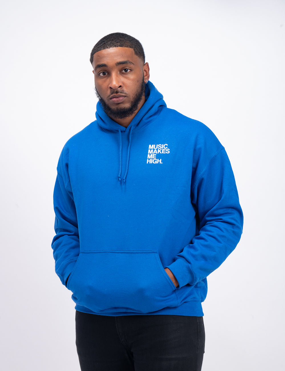MUSIC MAKES ME HIGH *SIGNATURE HOODIE* BLUE