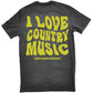MUSIC MAKES ME HIGH *COUNTRY LOVE T-SHIRT* BLACK/LIME (UNISEX)