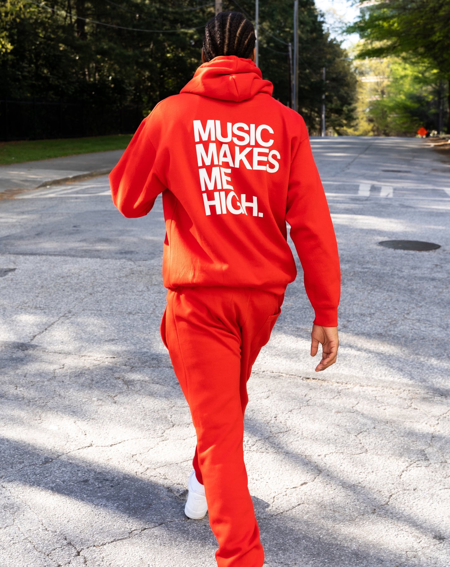 MUSIC MAKES ME HIGH *SIGNATURE HOODIE* RED (UNISEX)