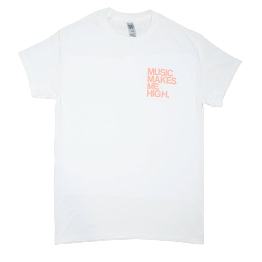 MUSIC MAKES ME HIGH *SIGNATURE T-SHIRT* WHITE/BLUSH
