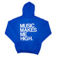 MUSIC MAKES ME HIGH *SIGNATURE HOODIE* BLUE (UNISEX)