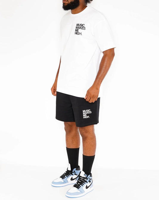 MUSIC MAKES ME HIGH *FRENCH TERRY SHORTS* BLACK