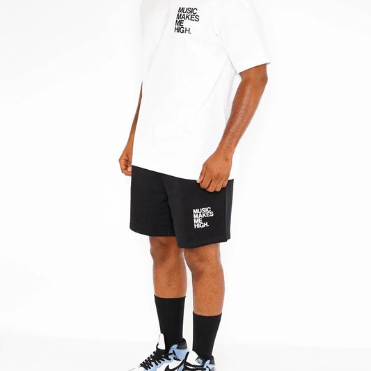 MUSIC MAKES ME HIGH *FRENCH TERRY SHORTS* BLACK