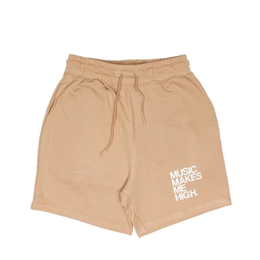 MUSIC MAKES ME HIGH *FRENCH TERRY SHORTS* NUDE