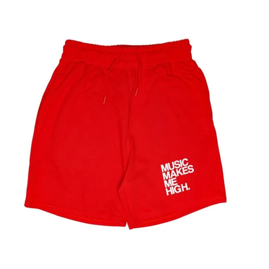 MUSIC MAKES ME HIGH *FRENCH TERRY SHORTS* RED
