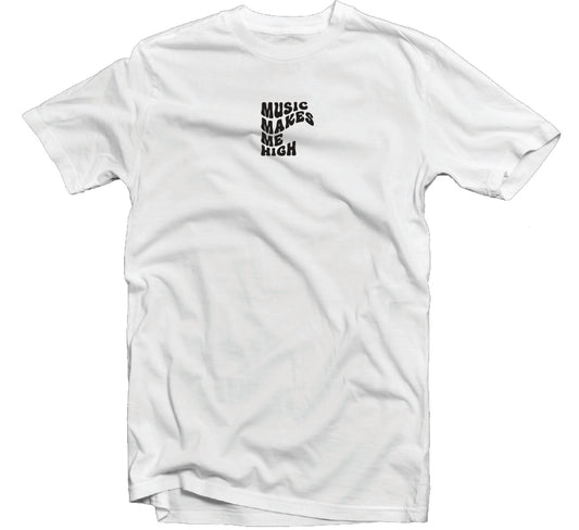 MUSIC MAKES ME HIGH *ROCK LOVE T-SHIRT* WHITE/BLACK