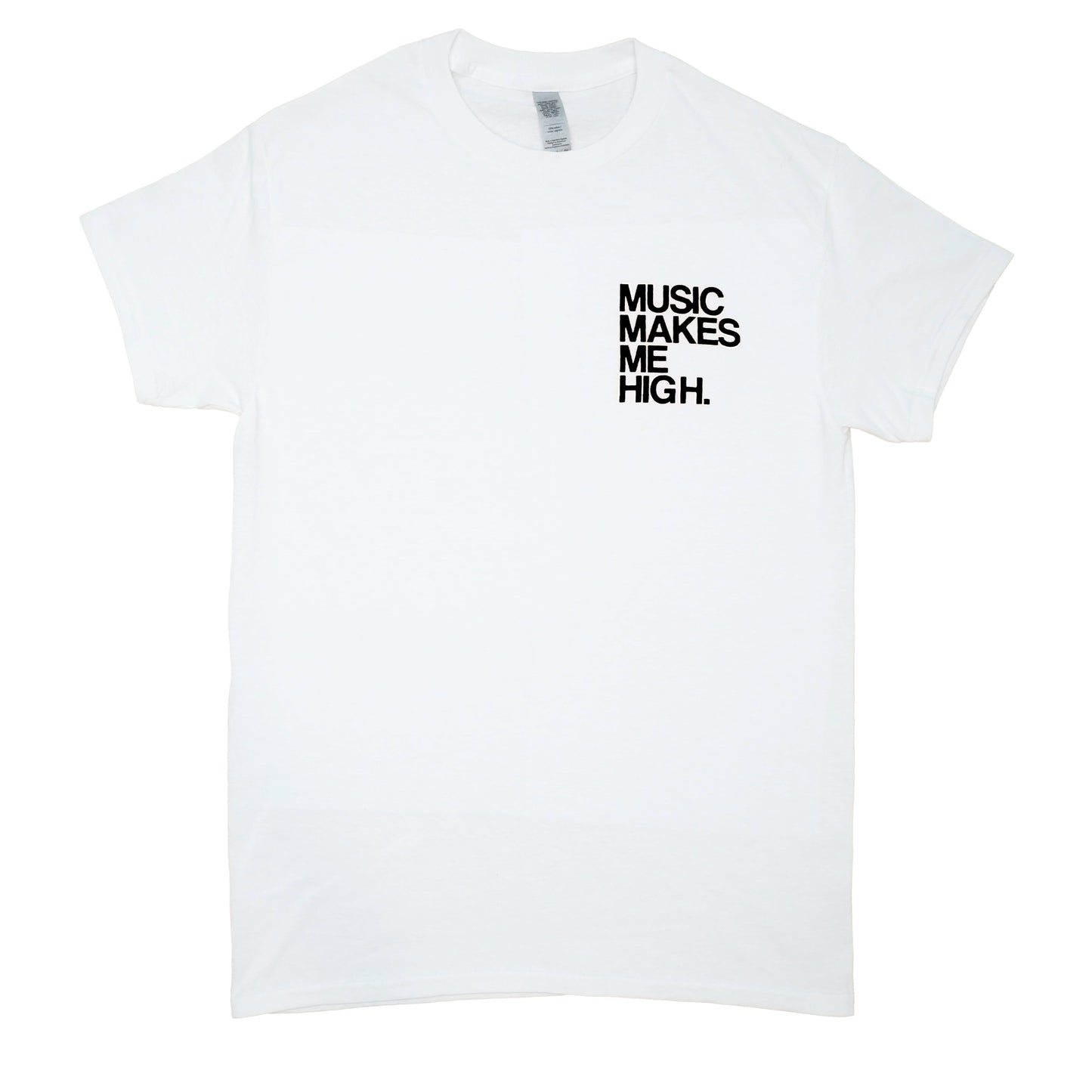 MUSIC MAKES ME HIGH *SIGNATURE T-SHIRT* WHITE/BLACK