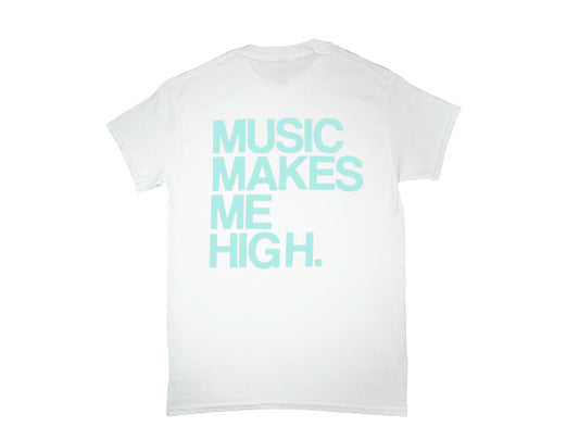 MUSIC MAKES ME HIGH *SIGNATURE T-SHIRT* WHITE/MINT
