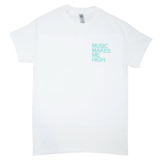 MUSIC MAKES ME HIGH *SIGNATURE T-SHIRT* WHITE/MINT