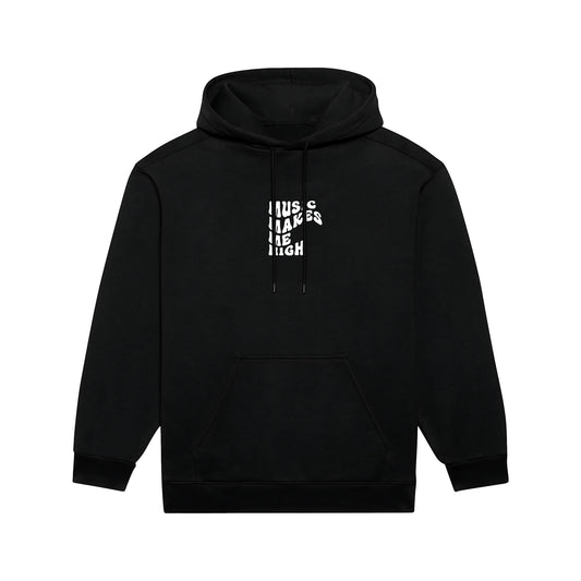 MUSIC MAKES ME HIGH *WAVY HOODIE* BLACK