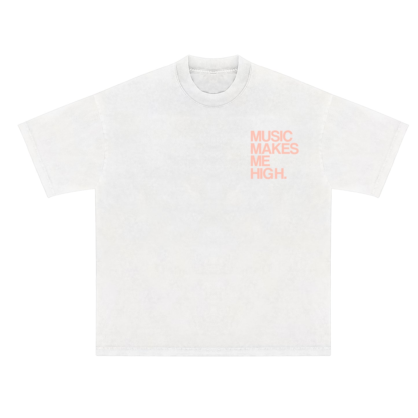 MUSIC MAKES ME HIGH *SIGNATURE T-SHIRT* WHITE/BLUSH