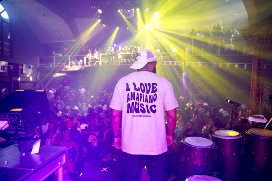 MUSIC MAKES ME HIGH *AMAPIANO T-SHIRT* TAN/BLACK (UNISEX)