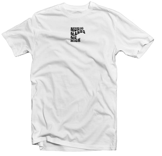 MUSIC MAKES ME HIGH *WAVY T-SHIRT* BLACK/WHITE