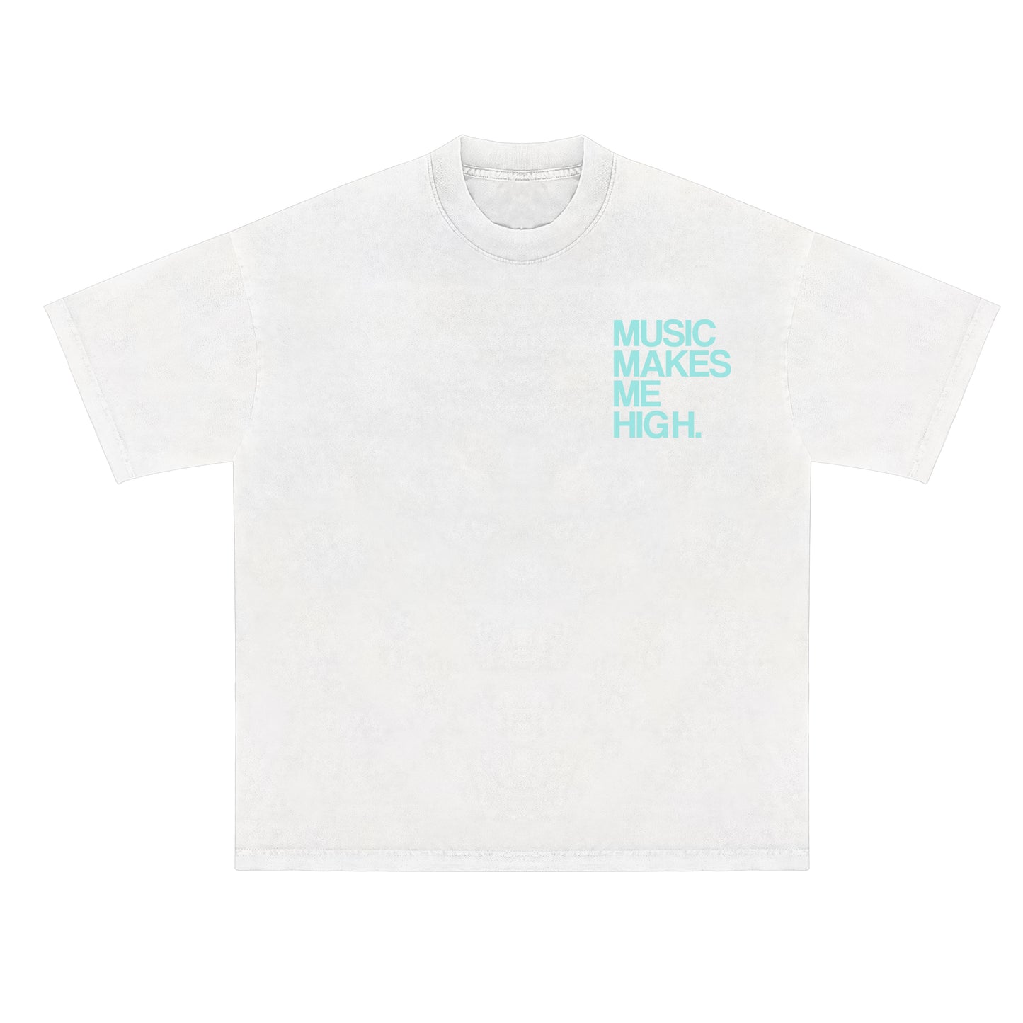 MUSIC MAKES ME HIGH *SIGNATURE T-SHIRT* WHITE/MINT