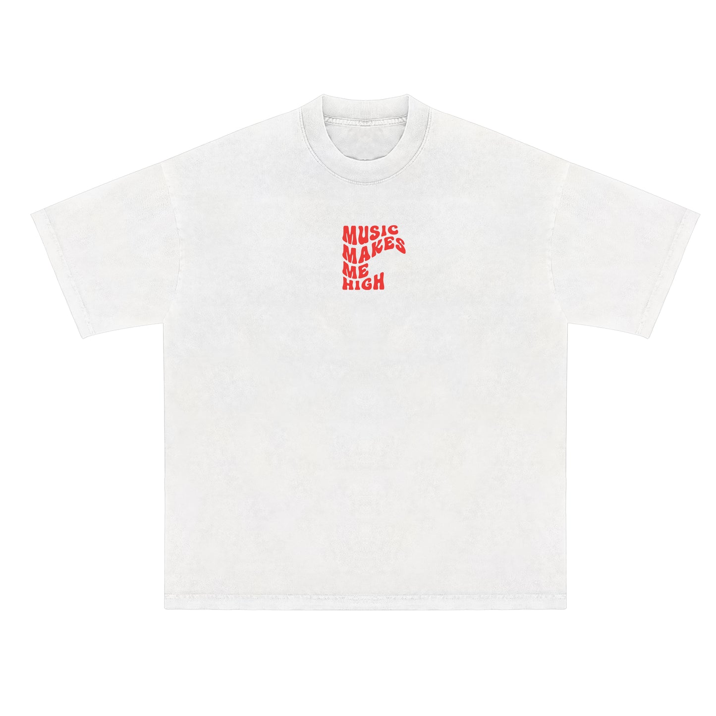 MUSIC MAKES ME HIGH *HIP-HOP LOVE T-SHIRT* WHITE/RED