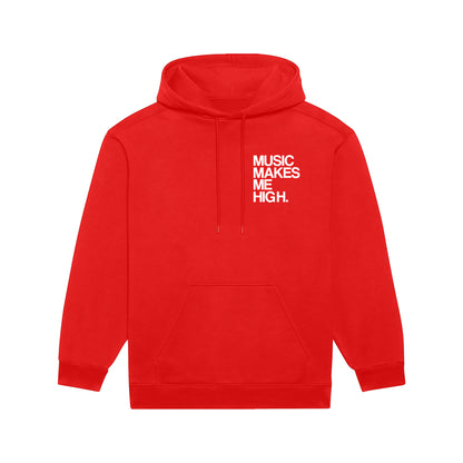 MUSIC MAKES ME HIGH *SIGNATURE HOODIE* RED