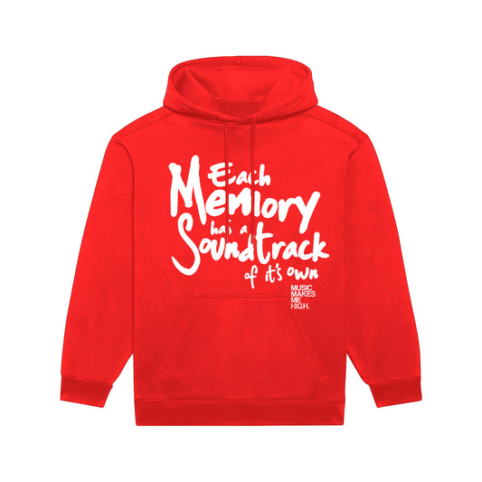 MUSIC MAKES ME HIGH *SOUNDTRACK HOODIE* RED