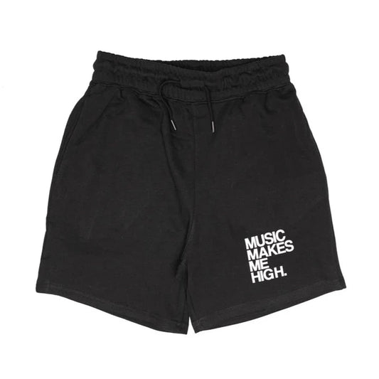 MUSIC MAKES ME HIGH *FRENCH TERRY SHORTS* BLACK (UNISEX)