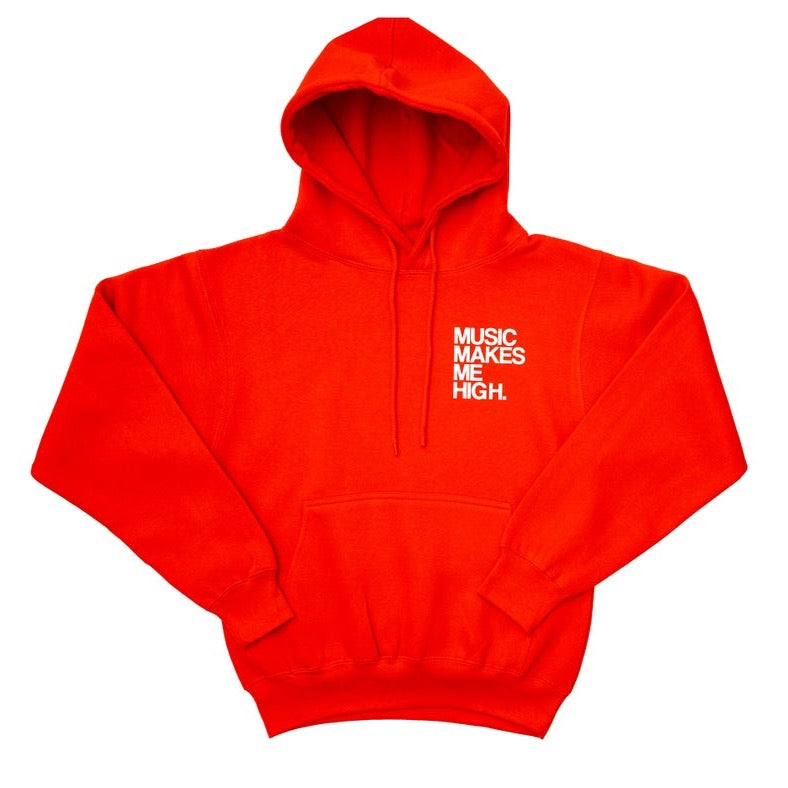 MUSIC MAKES ME HIGH *SIGNATURE HOODIE* RED (UNISEX)