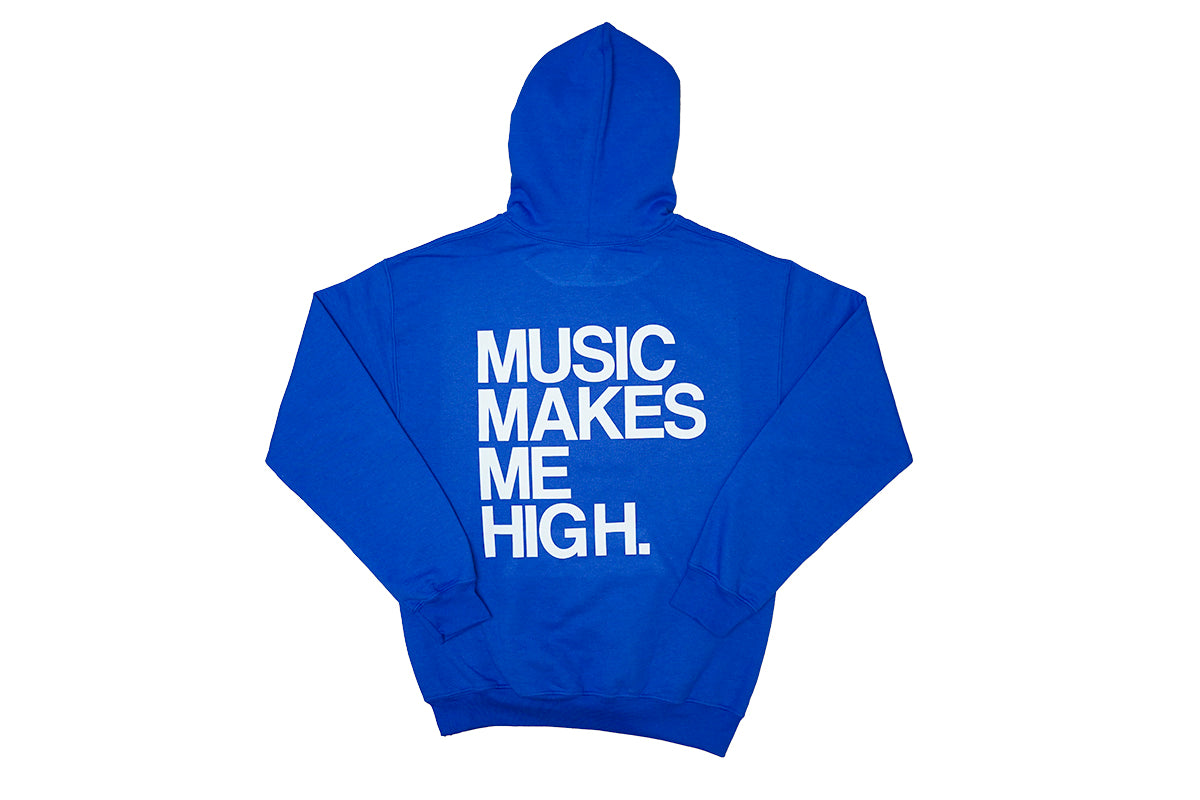 MUSIC MAKES ME HIGH *SIGNATURE HOODIE* BLUE (UNISEX)