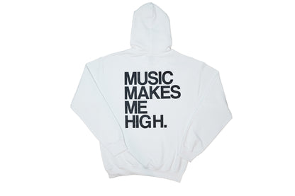 MUSIC MAKES ME HIGH *SIGNATURE HOODIE* WHITE