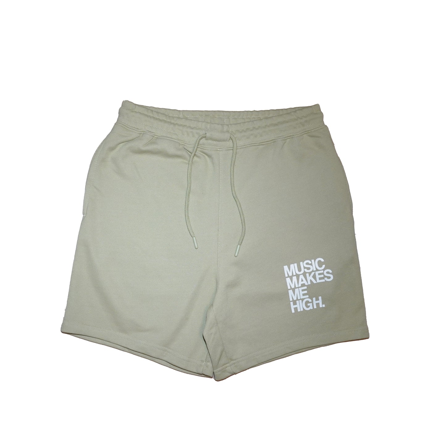 MUSIC MAKES ME HIGH *FRENCH TERRY SHORTS* SAGE (UNISEX)